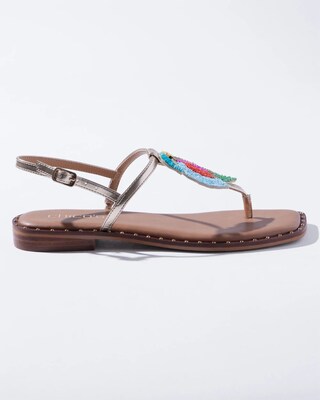 Beaded Parrot Thong Sandals