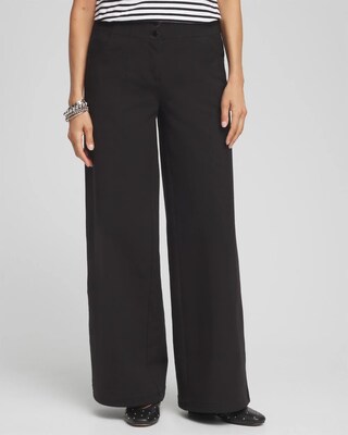 Cotton Stretch Wide Leg Pants