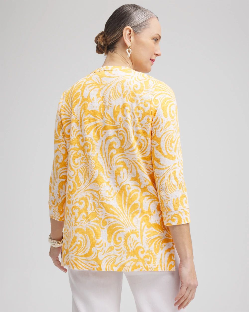 Linen Paisley Embellished Tunic
