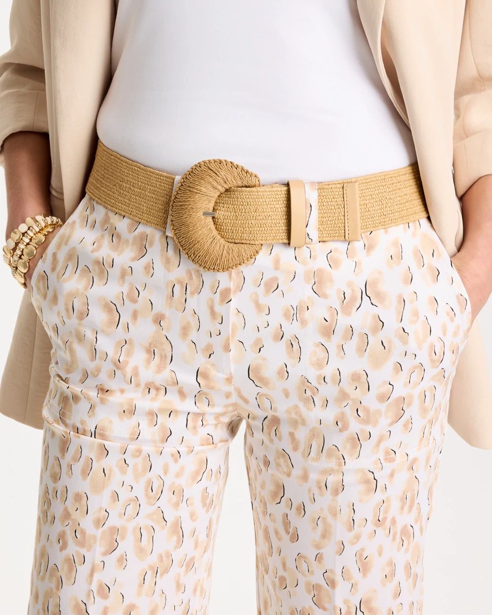 Raffia Wrapped Stretch Belt