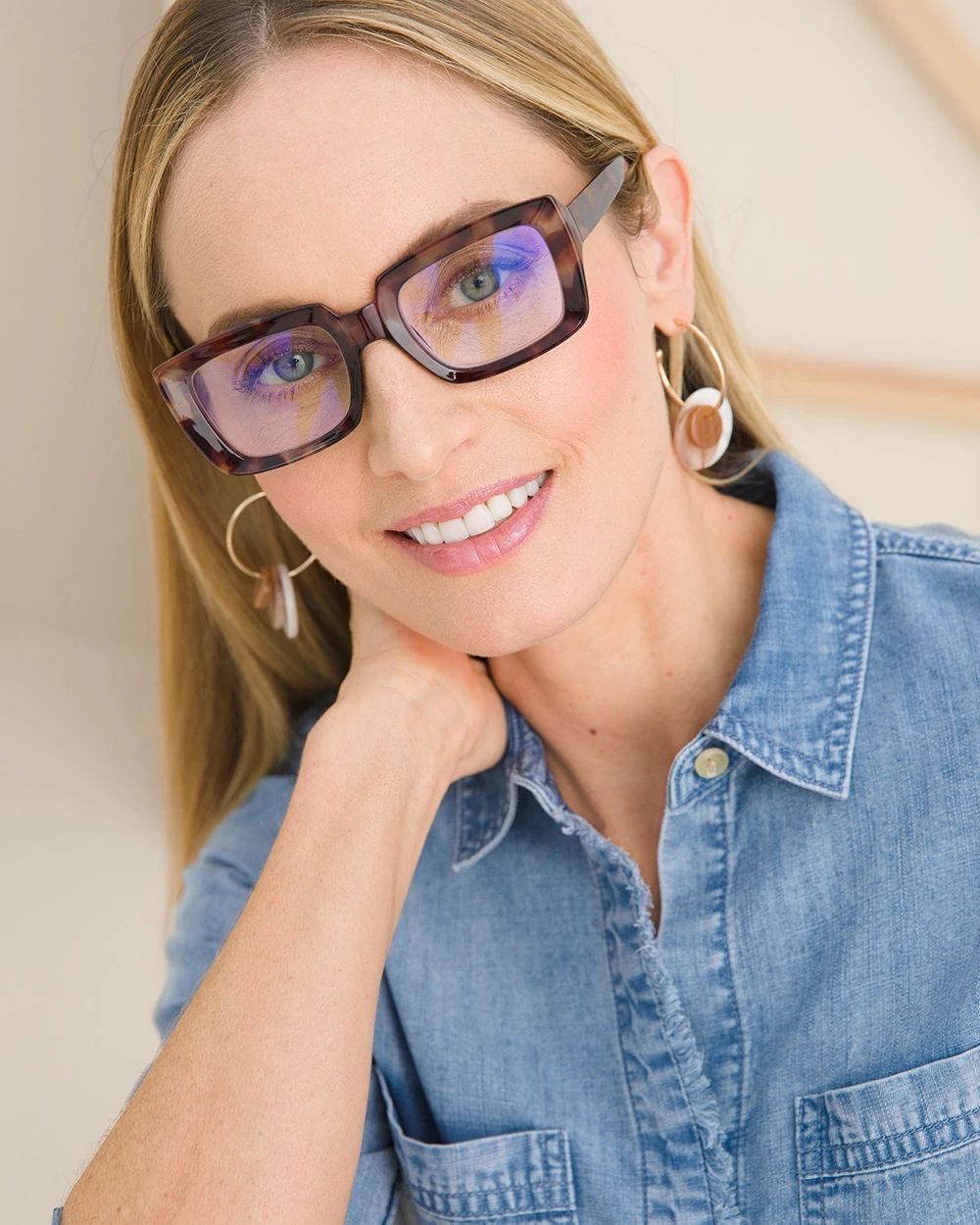 Faux Tortoise Square Reading Glasses