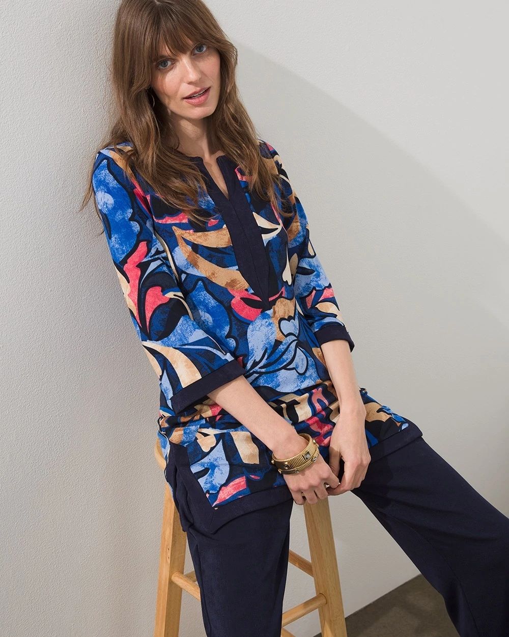 Travelers Border Print Tunic