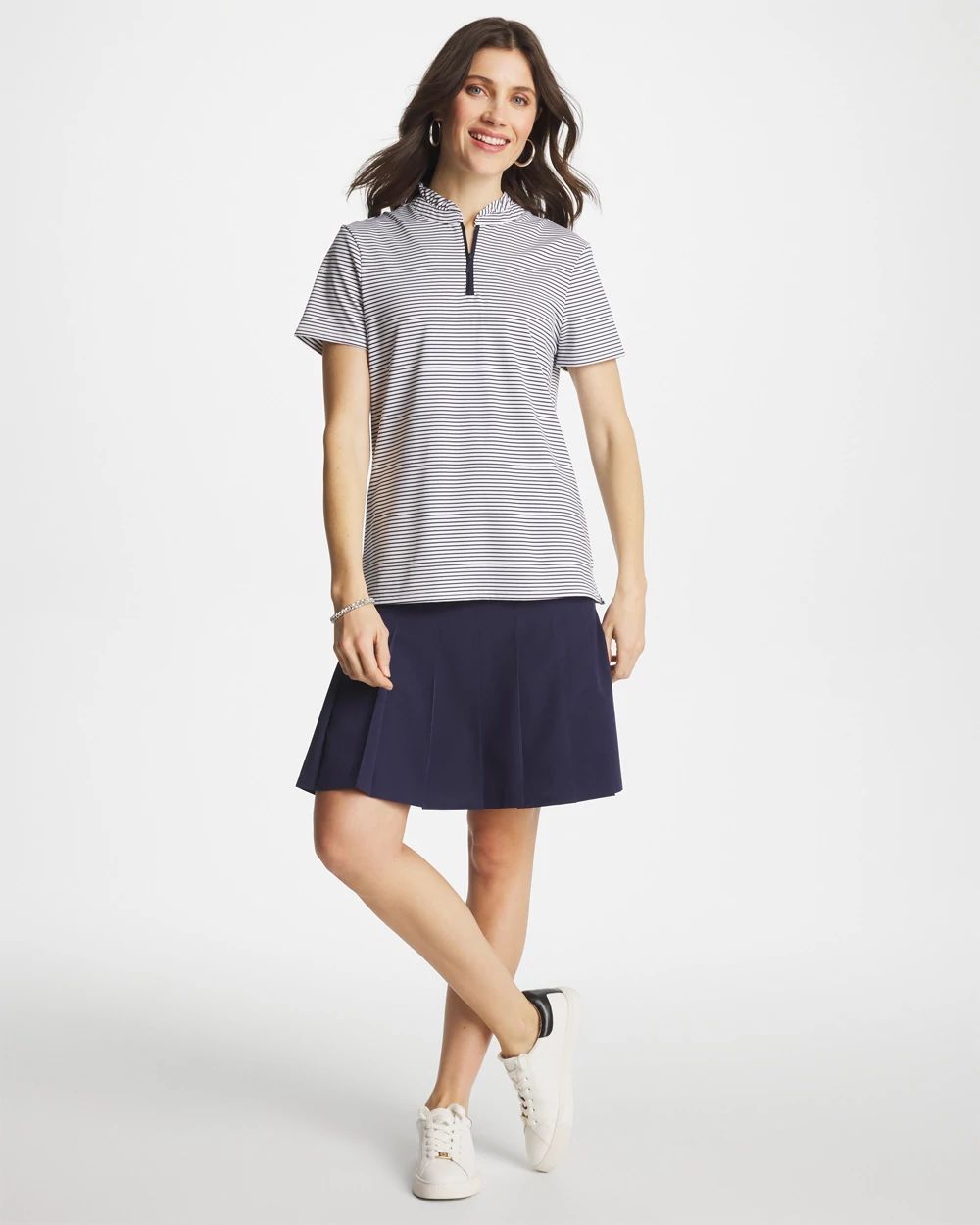 Zenergy® UPF Ruffle Striped Half Zip