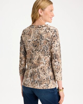 Printed Pima Cotton 3/4 Sleeve Tee click to view larger image.