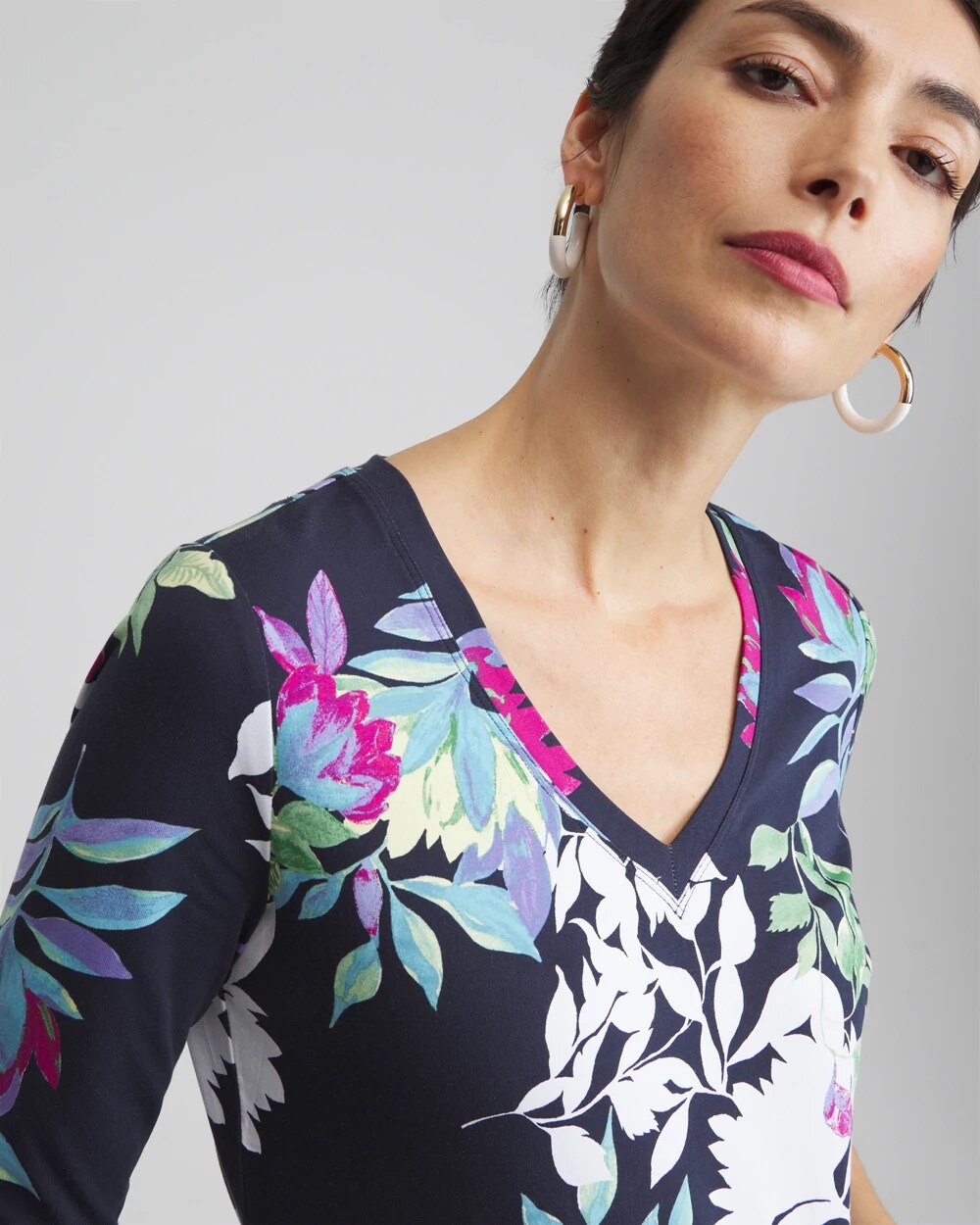 Floral 3/4 Sleeve Perfect Tee