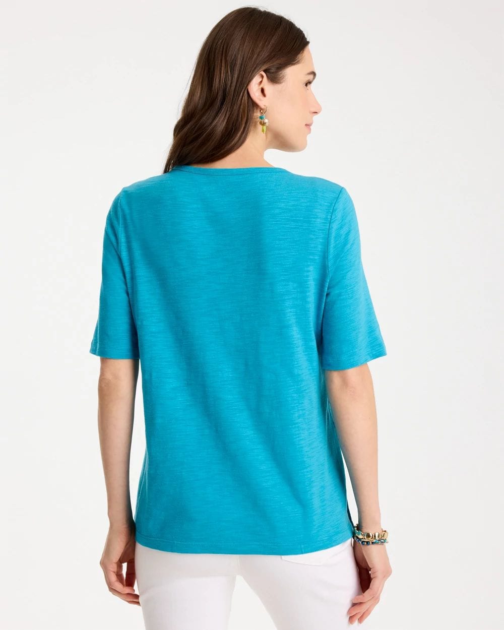 Slub Crewneck Button Tee