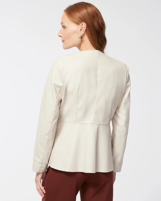Faux Leather Peplum Jacket