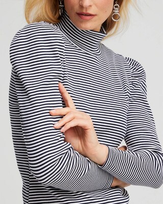 Rib Knit Stripe Turtleneck