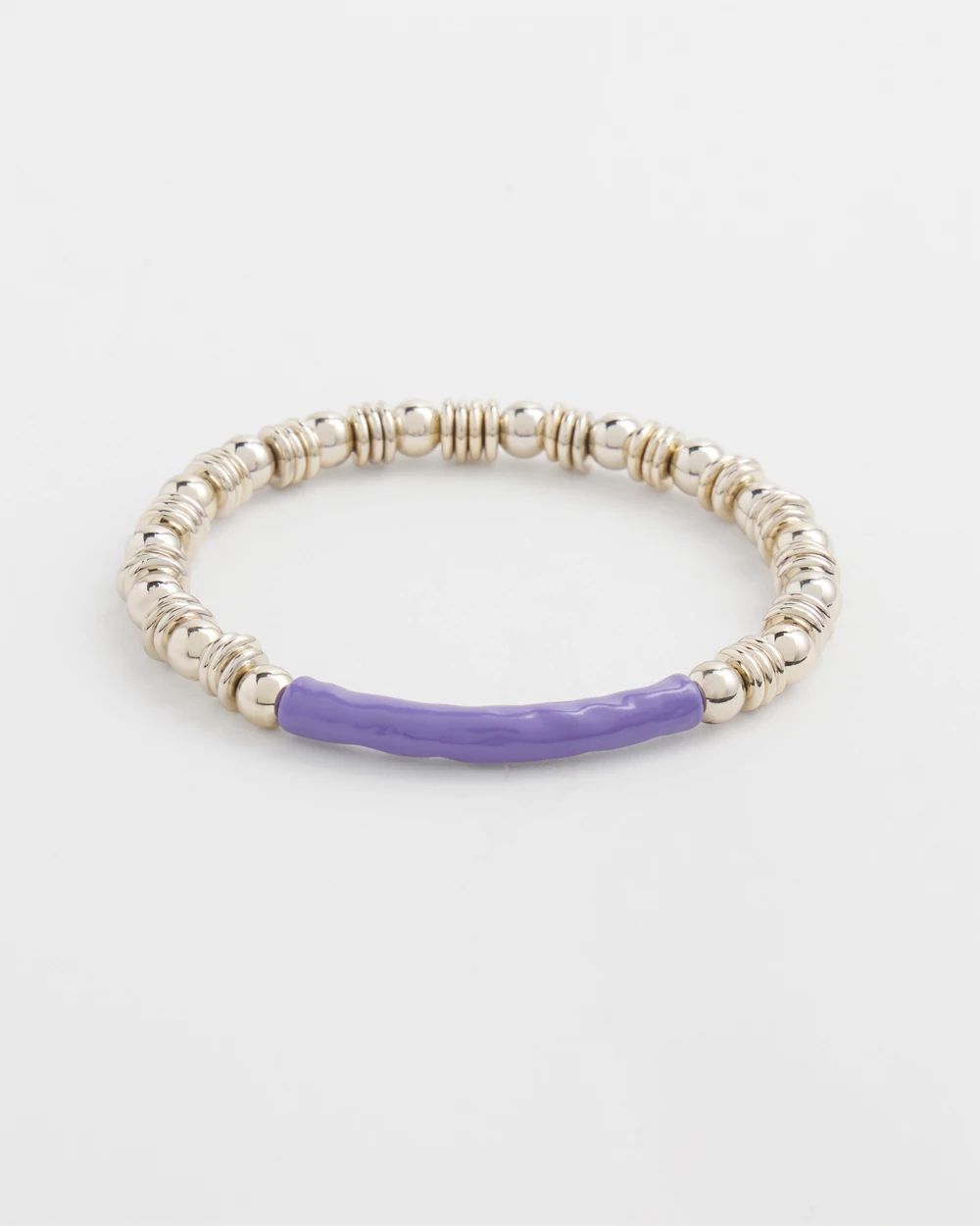 Purple Enamel Bar Stretch Bracelet
