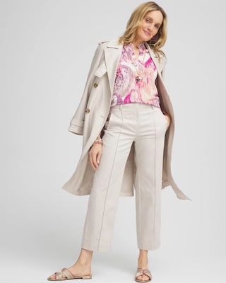 Stretch Sateen Straight Cropped Pants click to view larger image.