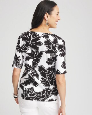 Pima Floral Bateau-Neck Tee click to view larger image.