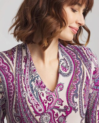 Touch of Cool™ Paisley 3/4 Sleeve Tee click to view larger image.