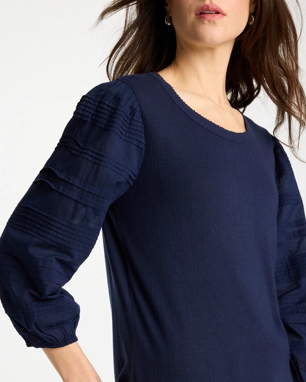 Pintuck Puff Sleeve Tee