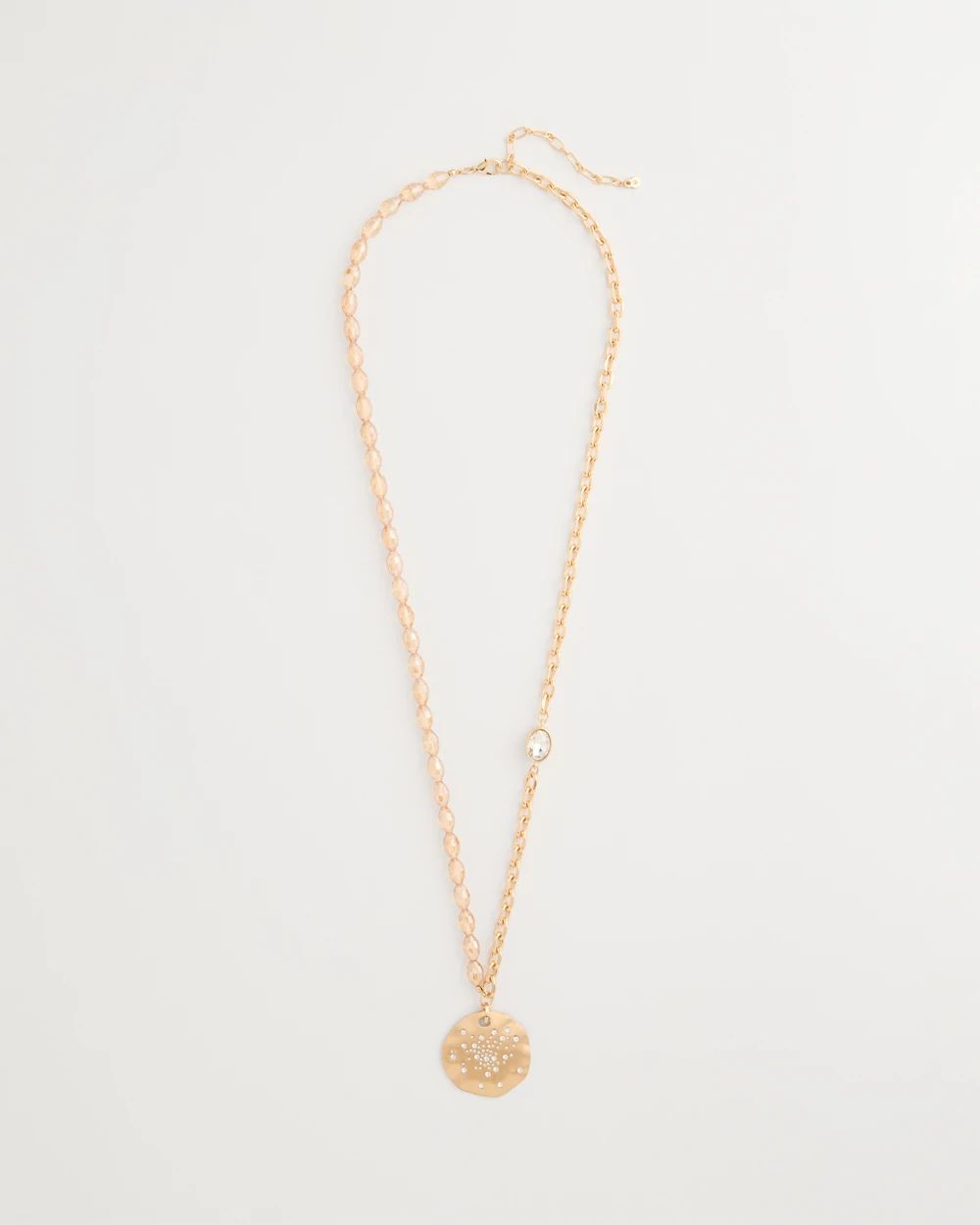 Asymmetrical Goldtone Sparkle Pendant Necklace