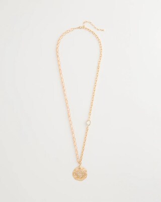 Asymmetrical Goldtone Sparkle Pendant Necklace