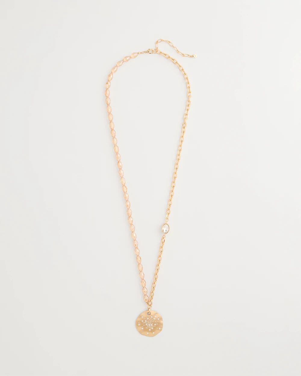 Asymmetrical Goldtone Sparkle Pendant Necklace