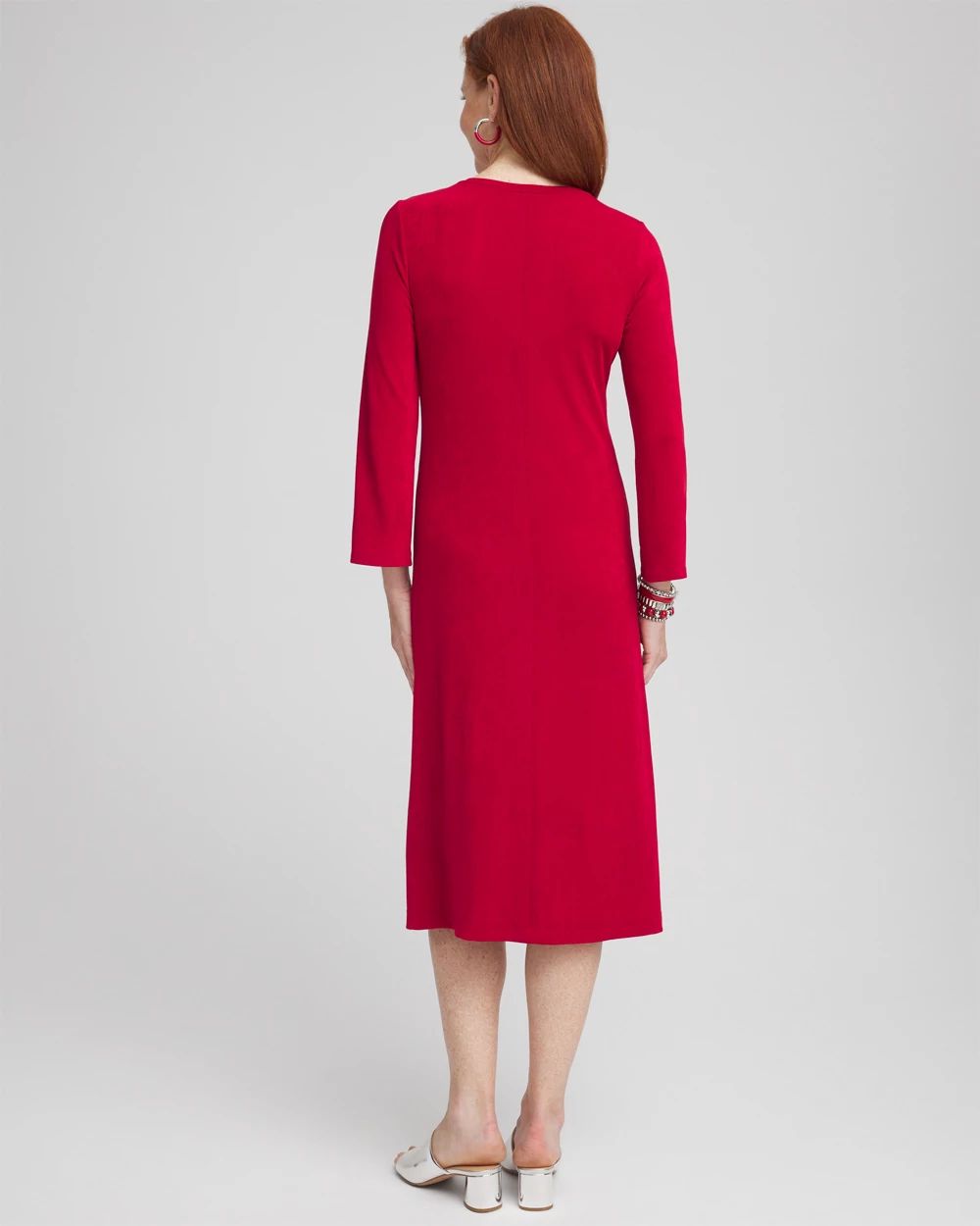 Travelers™ High V-Neck Bell Sleeve Dress