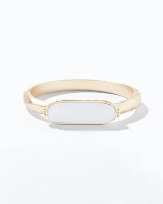 White Quartz Bar Bracelet
