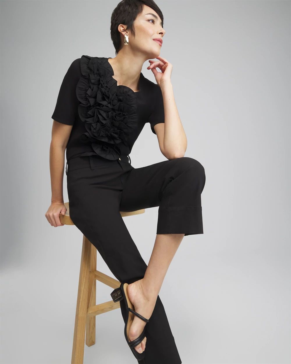 3D Ruffle Front Tee