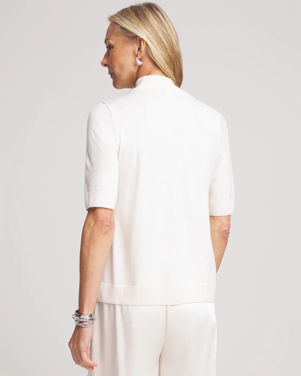 Elbow Sleeve Mock Neck Sweater