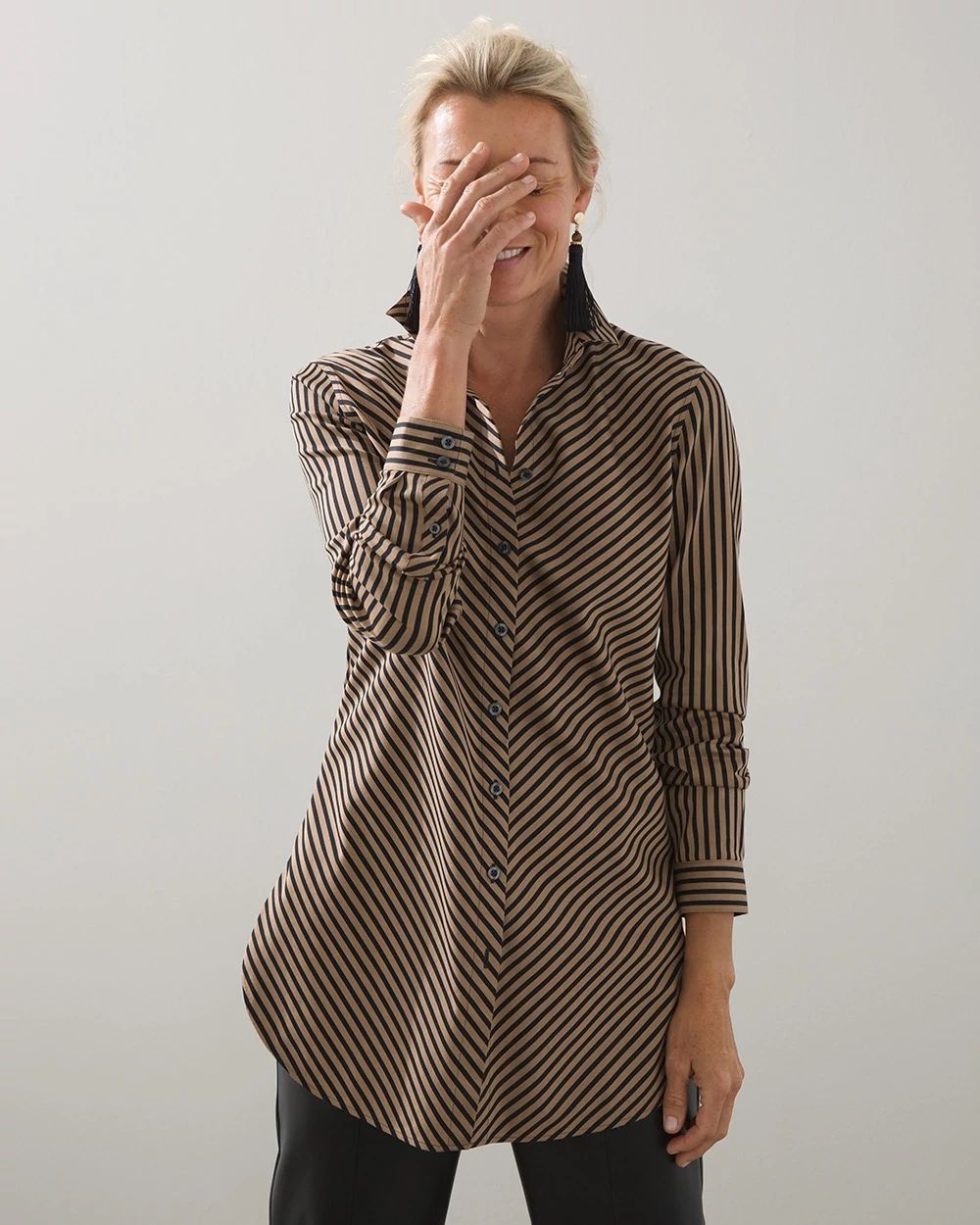 No Iron Stretch Imperial Stripe Tunic