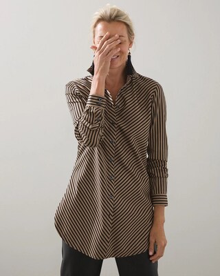 No Iron Stretch Imperial Stripe Tunic