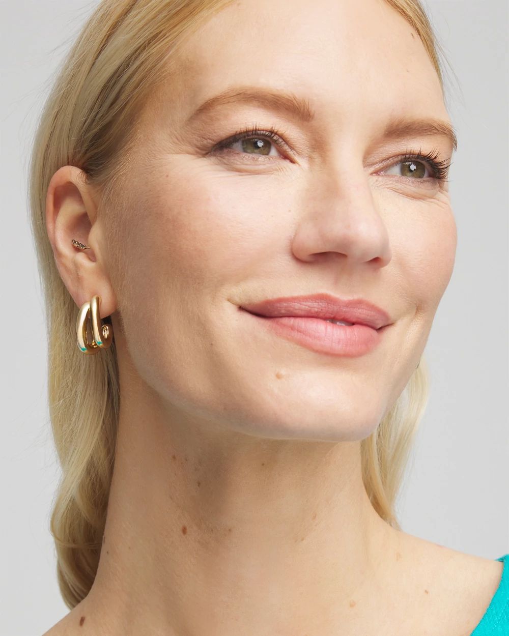 No Droop® Goldtone Double Hoop Earrings