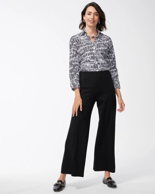 No Iron Stretch Black Animal Print Shirt