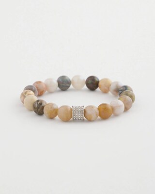 Neutral Beaded Stretch Bracelet