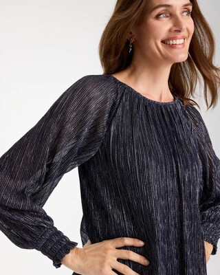 Metallic Bodre Crinkle Mesh Top click to view larger image.