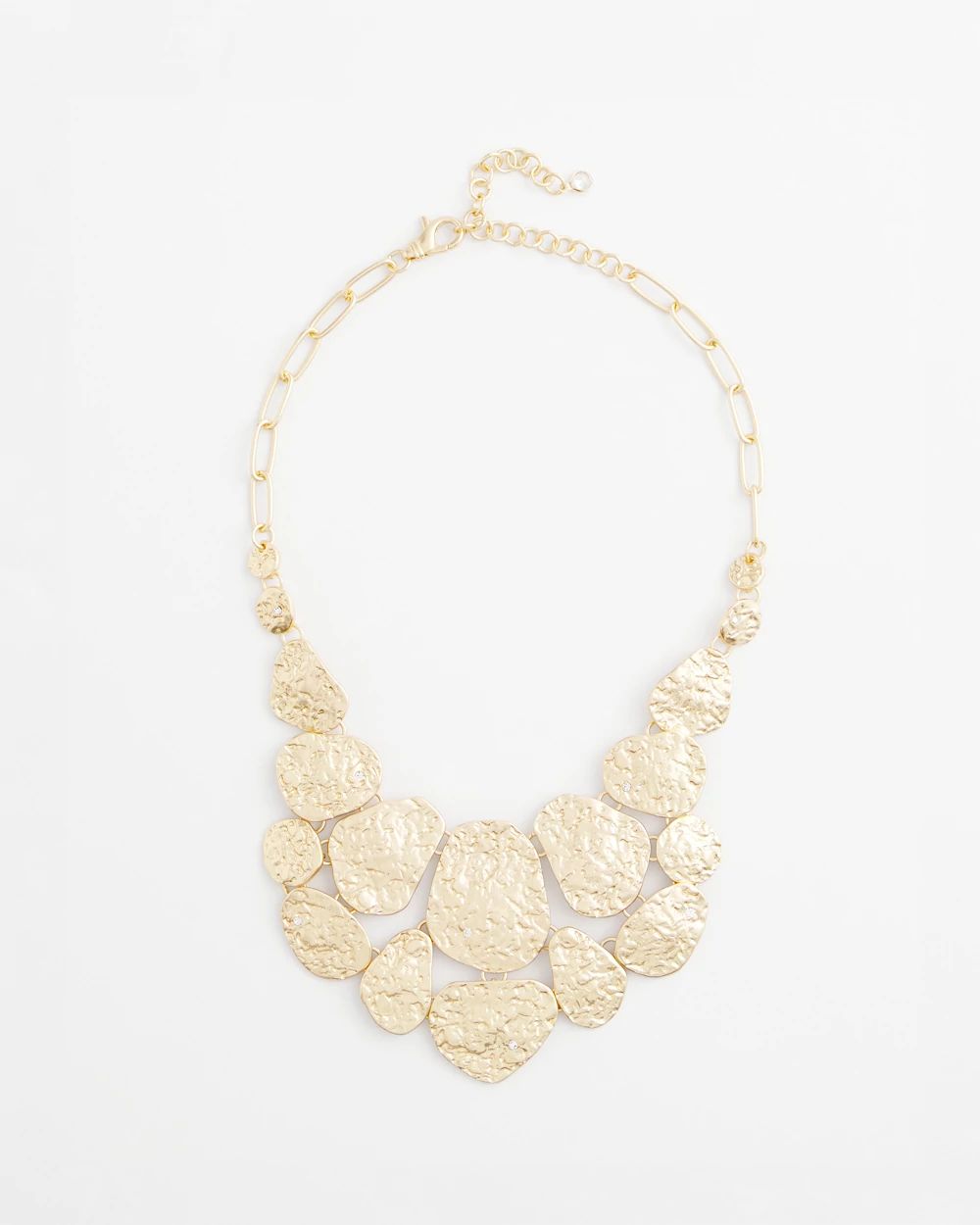 Molten Goldtone Bib Necklace