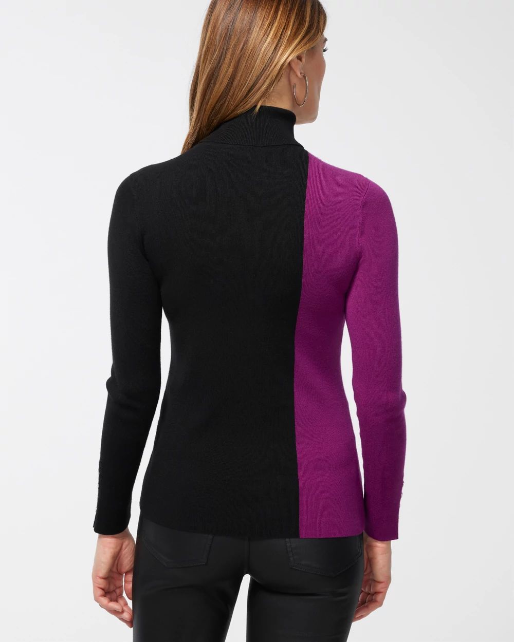 ECOVERO Warm Colorblock Turtleneck Sweater
