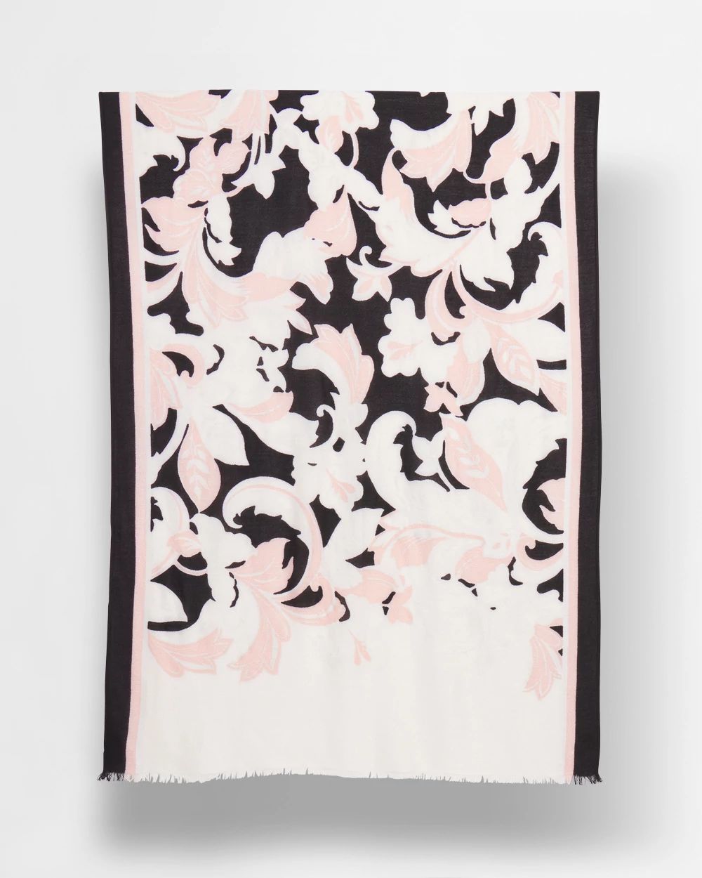 Pink Scroll Floral Scarf