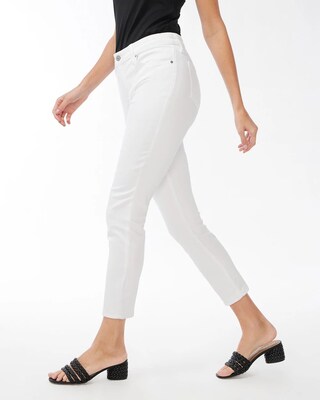 So Slimming No-Stain White Girlfriend Ankle Jeans