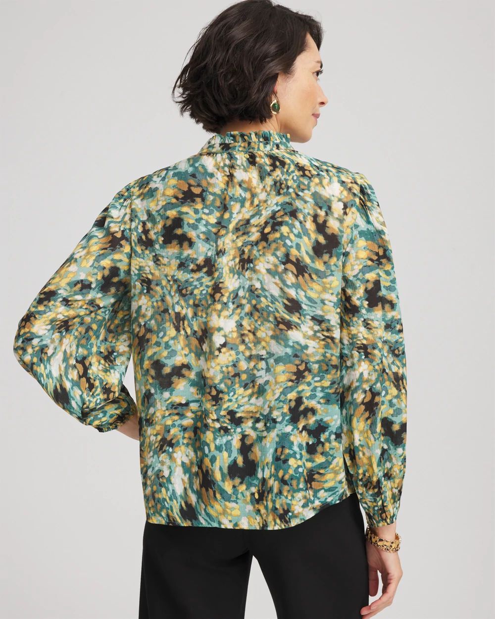 Crinkle Relaxed-Fit Blouse