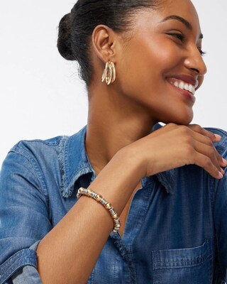 Mixed Metal Stretch Bracelet