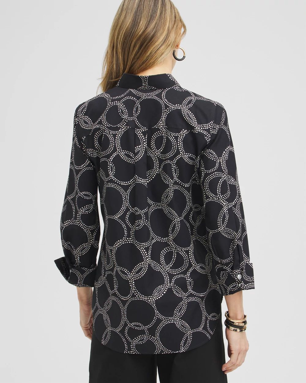 No Iron™ Stretch Circle Print Shirt