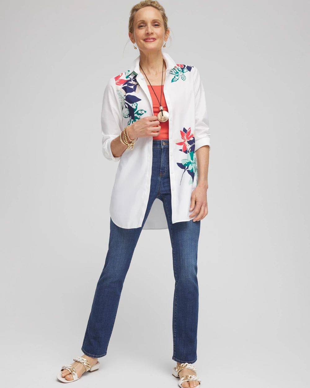 No Iron™ Placed Floral Tunic