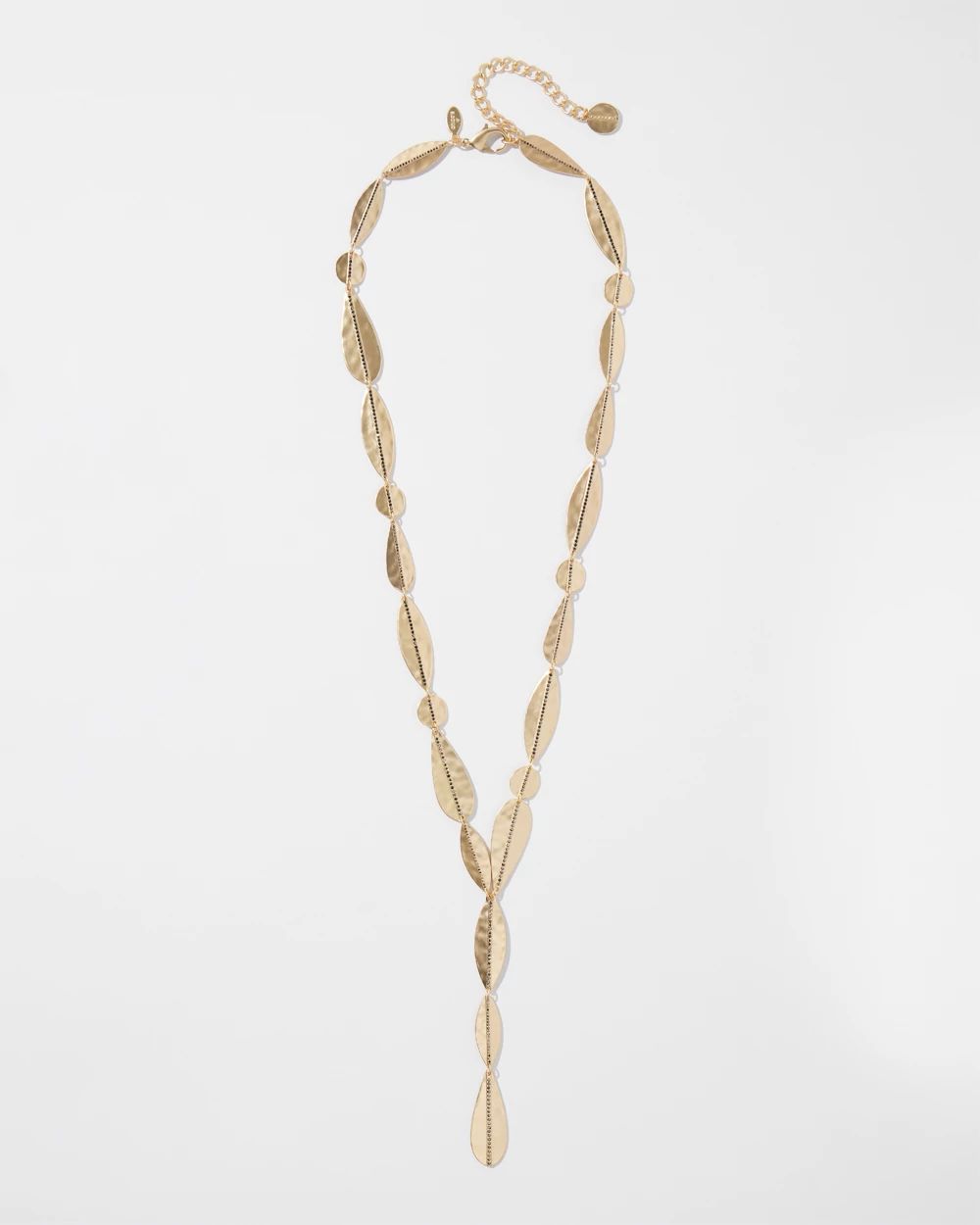 Gold Tone Leaf Y-necklace