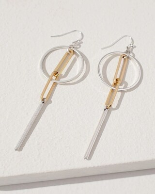 Paper Clip Linear Drop Earrings