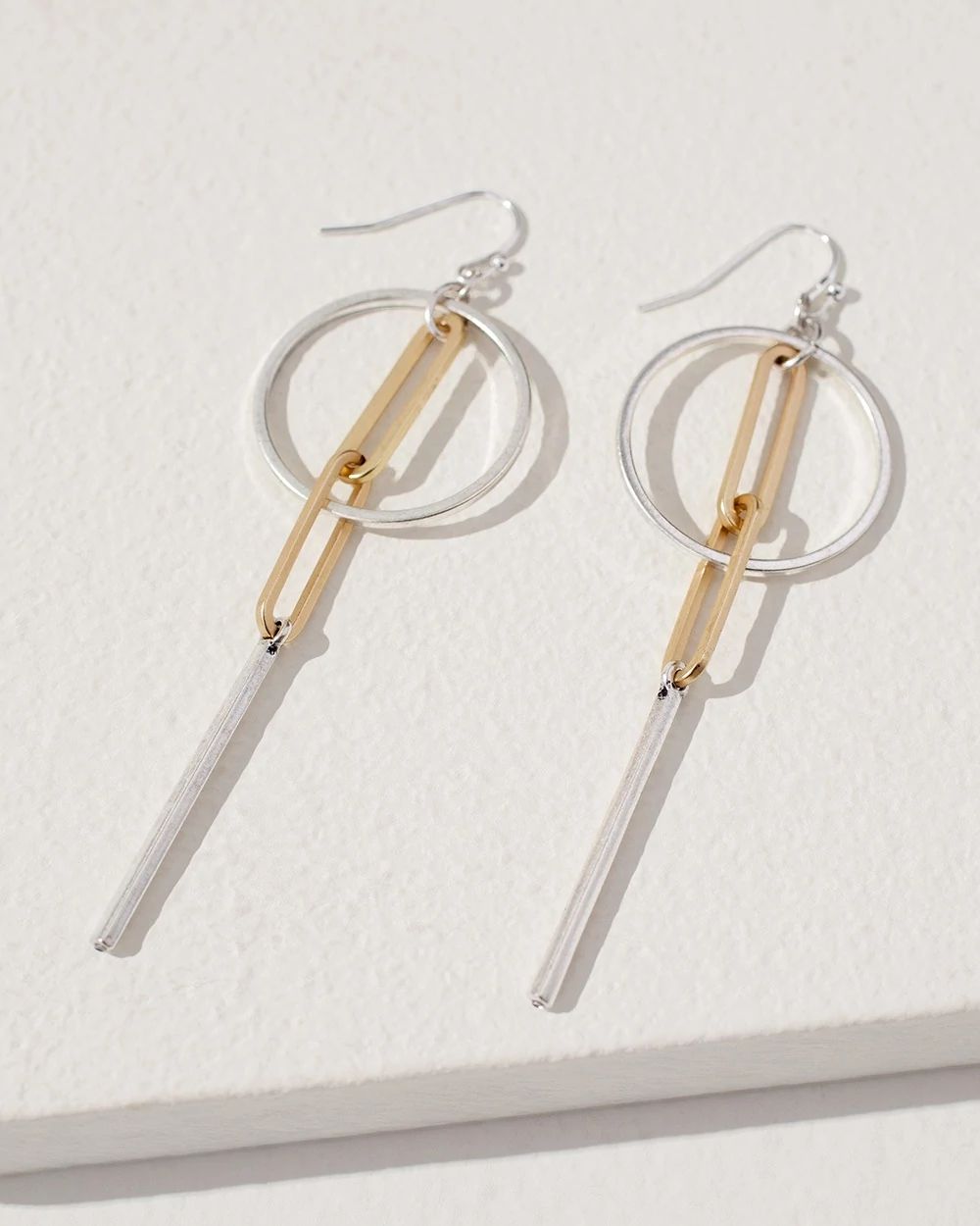 Paper Clip Linear Drop Earrings