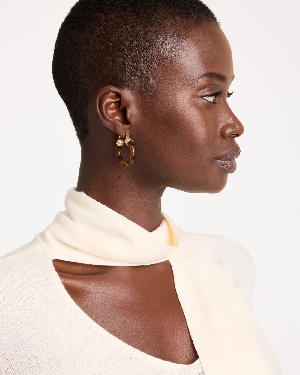 Tortoise Hoop Earrings click to view larger image.