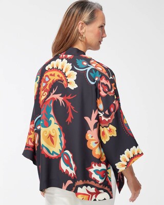 Paisley Print Short Kimono