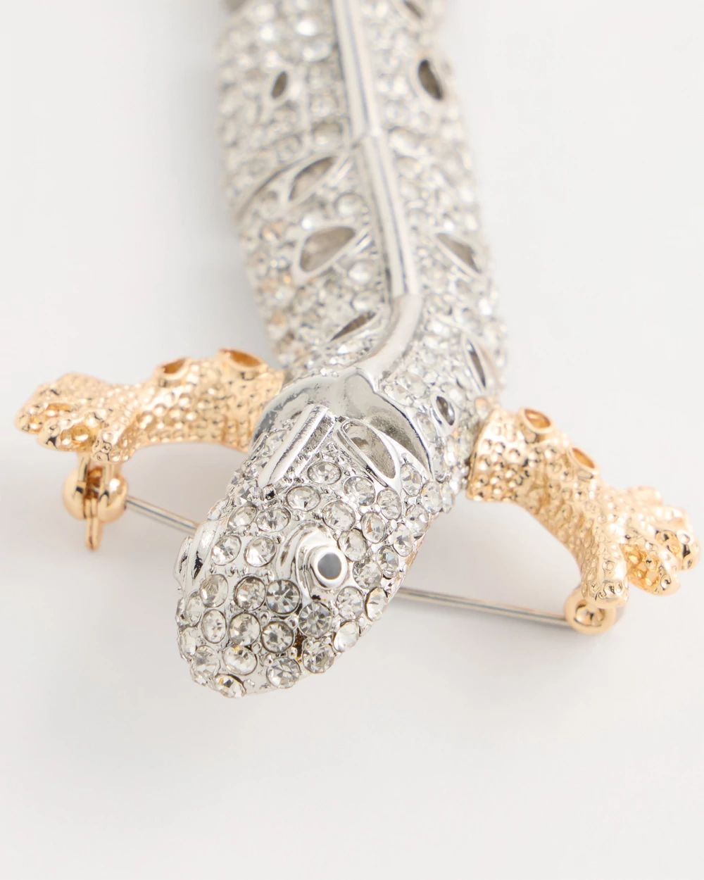 Faux Diamond Lizard Brooch click to view larger image.