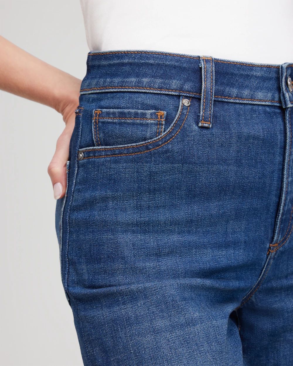 High Rise Wide Leg Jeans click to view larger image.