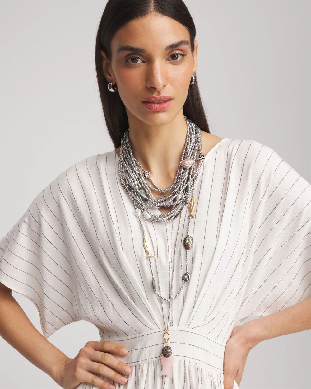 Chico's Originals White Jade Ocean Necklace