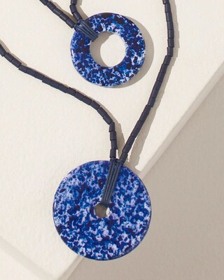 Blue Multistrand Pendant Necklace