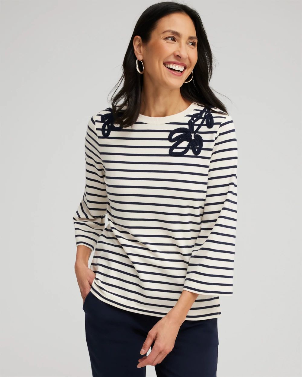 Zenergy® Soutache Stripe Pullover