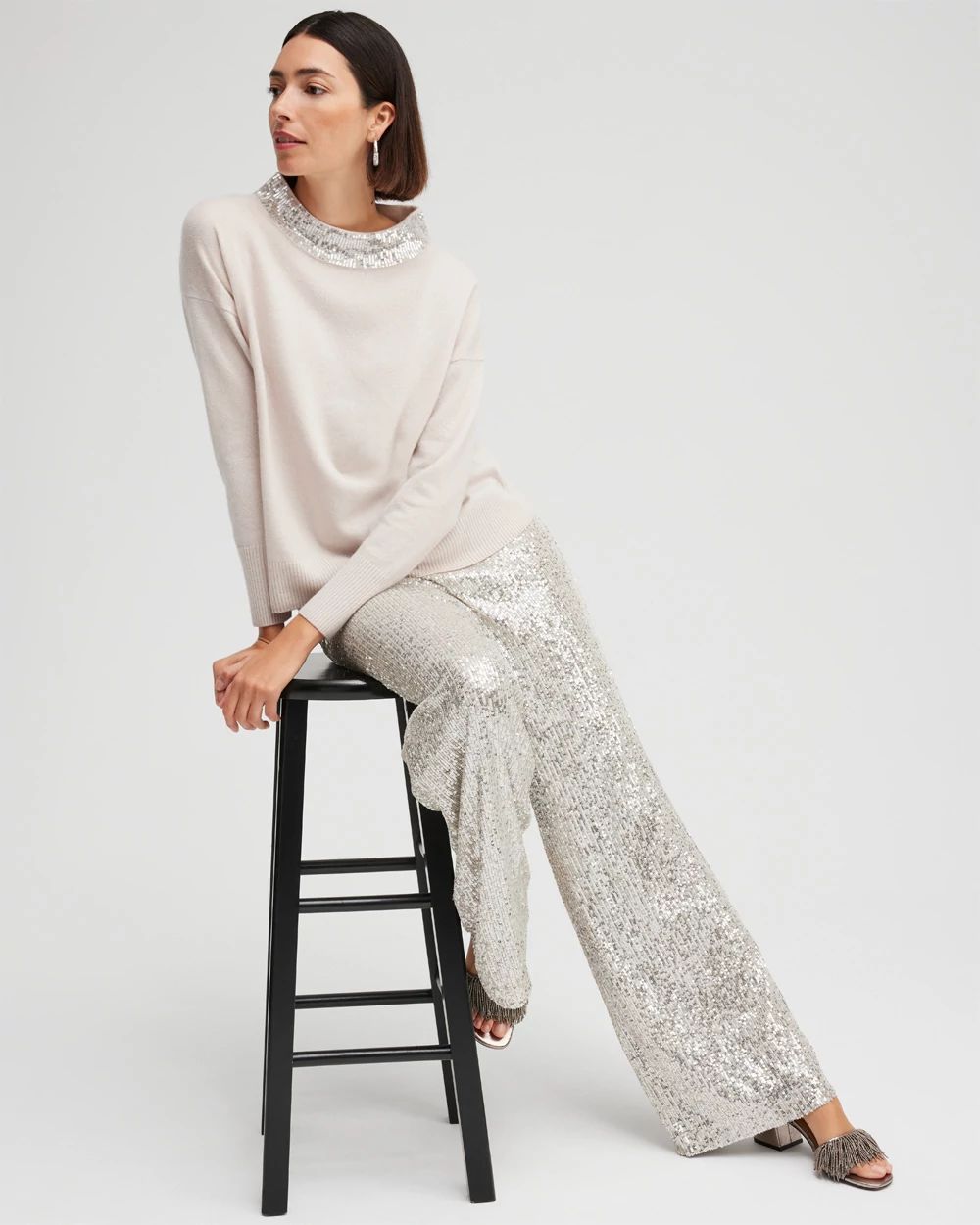 Black Label Cashmere Sequin Sweater