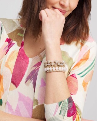 Neutral Stretch Set of Five Bracelets click to view larger image.